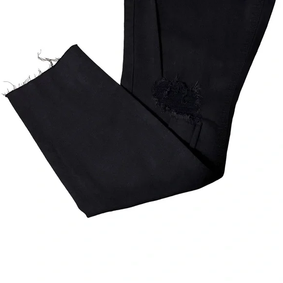 Old Navy Sz 8 Mid Rise Distressed Rockstar Super Skinny Jeans Black Ankle - Picture 5 of 11